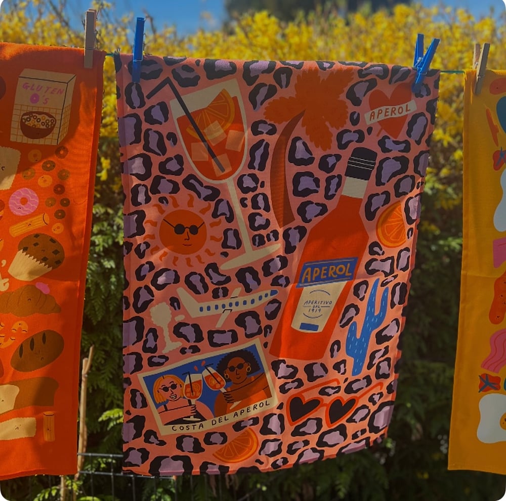 Image of Costa Del Aperol Tea Towel
