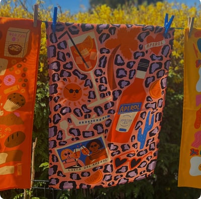 Image of Costa Del Aperol Tea Towel 