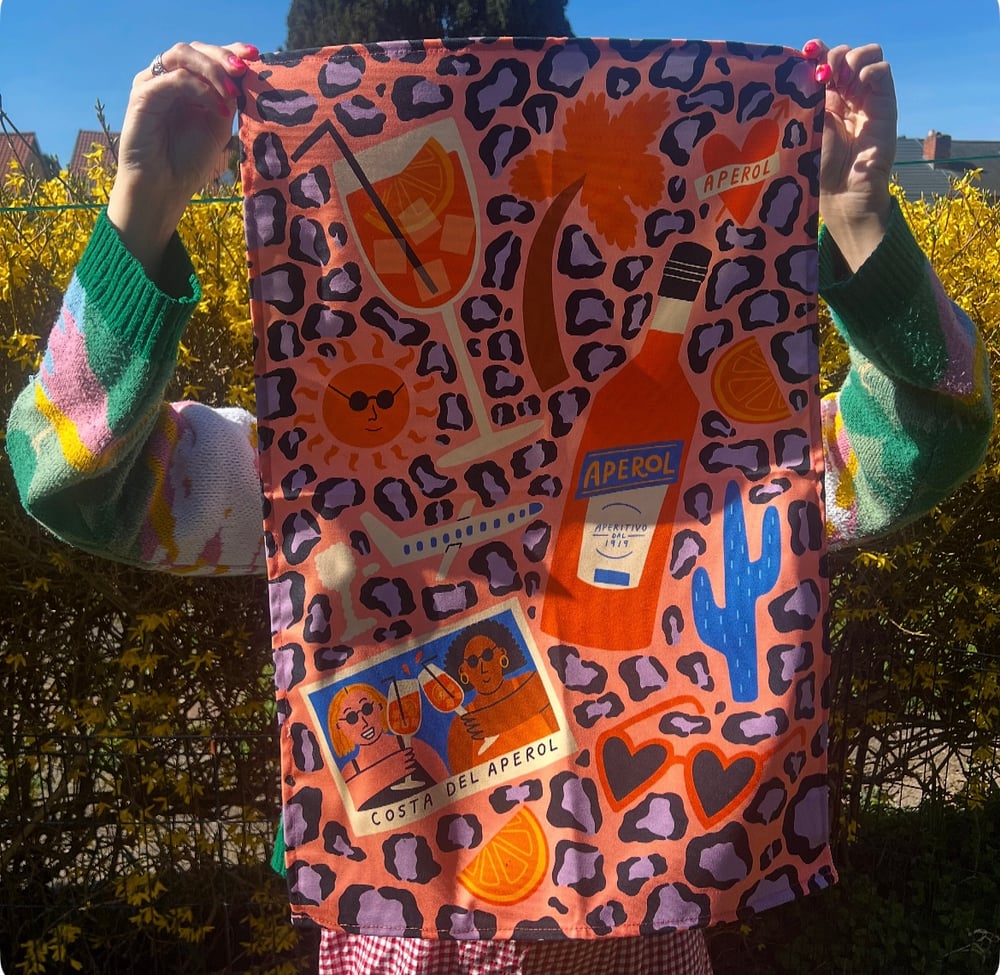 Image of Costa Del Aperol Tea Towel