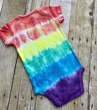 Image 4 of Rainbow Tie Dye Bodysuit Baby Top Boys Girls Neutral Shirt
