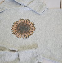 Image 6 of Sunflower Baby Gown Soft Gray Baby Shower Girl’s Flower Pajamas Dress