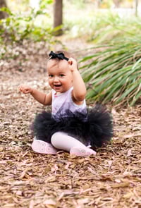 Image 4 of Black Fluffy Tutu Girl’s Tulle Skirt Fancy Birthday Dress Halloween Baby Toddler Newborn 