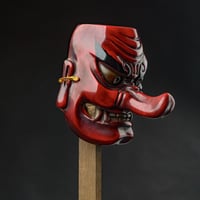 Image 3 of WOOD TENGU RED MASK