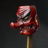 Image 2 of WOOD TENGU RED MASK
