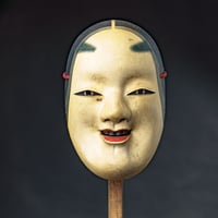 Image 1 of KO OMOTE WOOD NOH MASK.