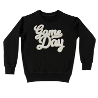 WHITE & GOLD CHENILLE PATCH GAME DAY SWEATSHIRT 