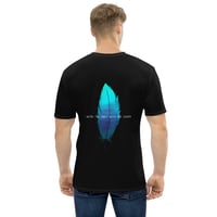 Image 4 of VCS Blue Feather Designer Luxury Modern Unisex Organic Cotton Graphic Fashion T-Shirt