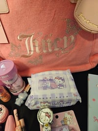 Image 1 of CAROLINAS CUSTOM RESERVED Juicy Couture Pink Wing It Tote Meets Hello Kitty Bundle 