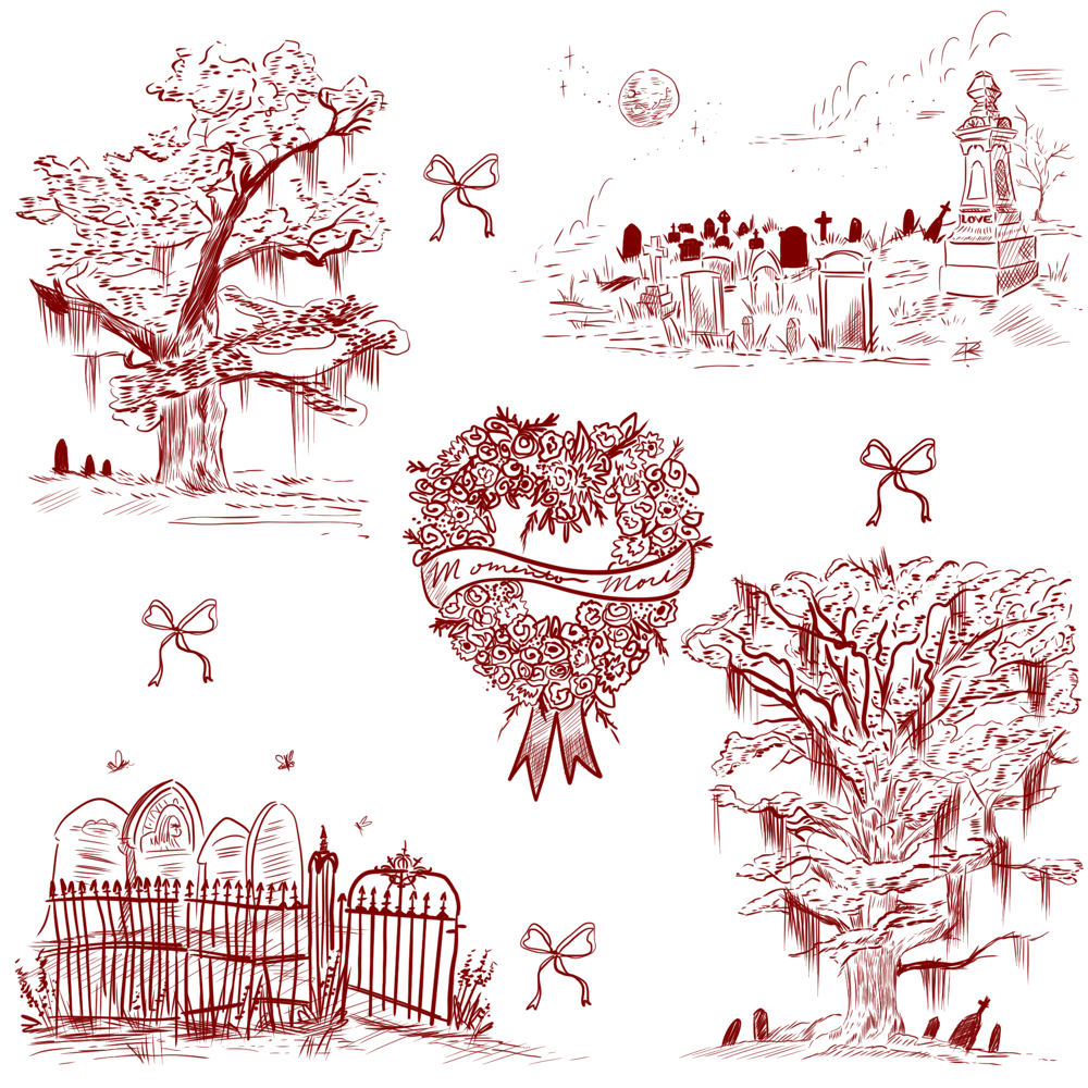 Momento Mori Toile Cloth napkin set