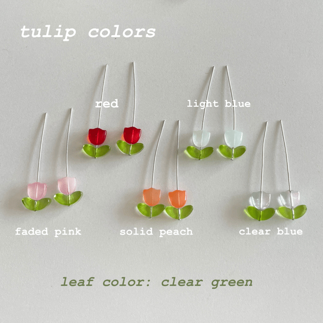 'glass tulips' huggie hoop earrings 