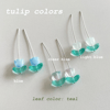 'glass tulips' huggie hoop earrings 