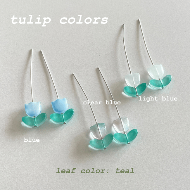 'glass tulips' huggie hoop earrings 