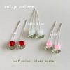 'glass tulips' huggie hoop earrings 