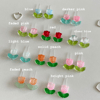 'glass tulips' huggie hoop earrings 