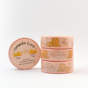 Image of Romantic Lions Yellow 15mm Washi Tape