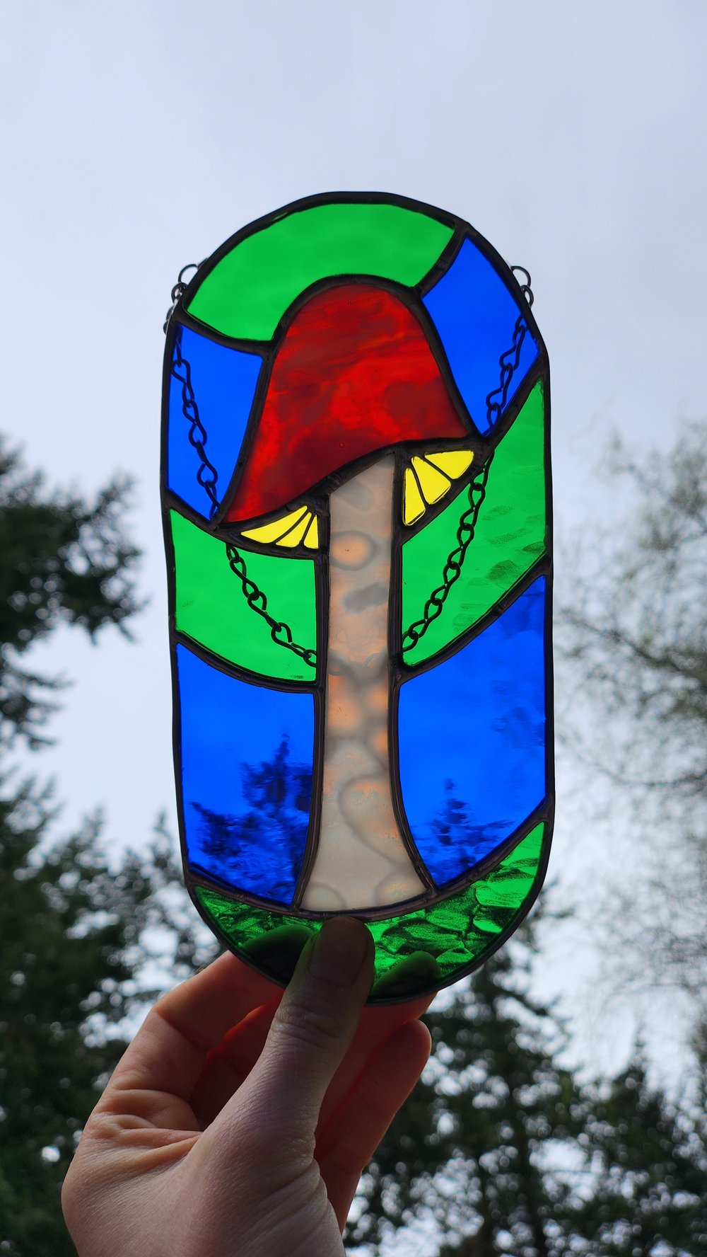 Toadstool Pill Shaped Suncatcher