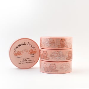 Image of Romantic Lions Pink 15mm Washi Tape