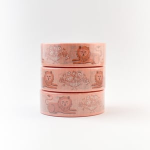 Image of Romantic Lions Pink 15mm Washi Tape