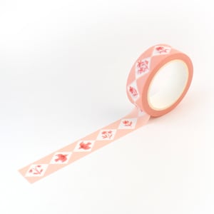 Image of Floral Diamonds Pink 15mm Washi Tape 