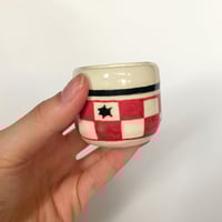 Image 2 of Checkered  Star Ceramic Shot Glass 1