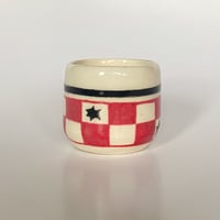 Image 1 of Checkered  Star Ceramic Shot Glass 1
