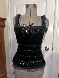Image 1 of pvc shirring camisole (all black)