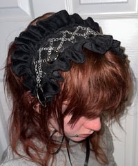 Image 1 of leather & velvet chain headdresses