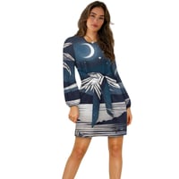 Image 1 of Women's Long Sleeve Front Tie Dress
