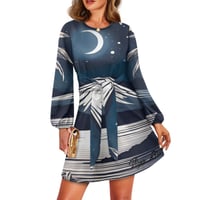 Image 2 of Women's Long Sleeve Front Tie Dress