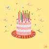 Carte gâteau d'anniversaire 