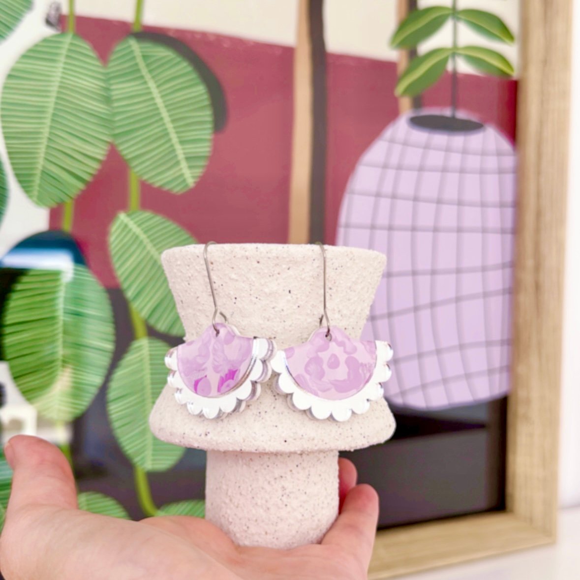 Image of SALE ~ 'Lilac Fields' Frill Drop Dangles