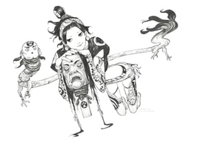 Image of Original Ink and brush sketch Zeen - 005 // Zeen Chin * Event Exclusive
