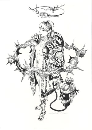 Image of Original Ink and brush sketch Zeen - 006 // Zeen Chin * Event Exclusive