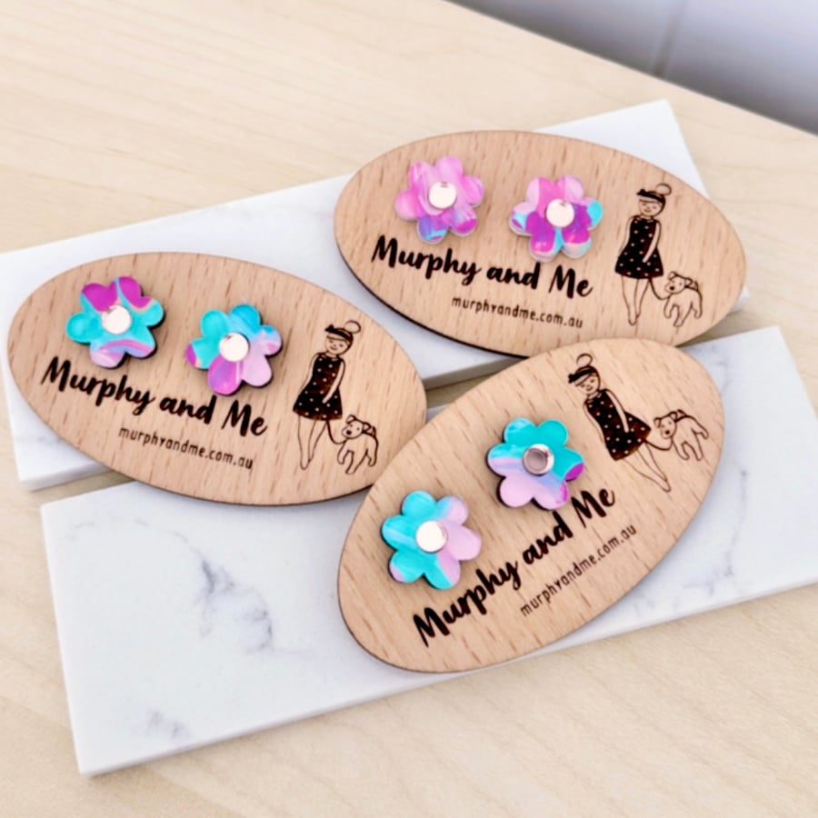 Image of SALE ~ 'Pastel Autumn' Mini Daisy Studs