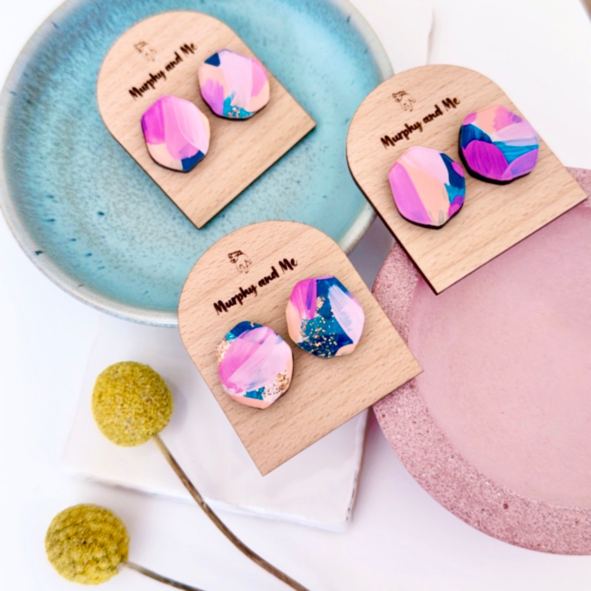 Image of 'Calypso' Painted Gem Studs
