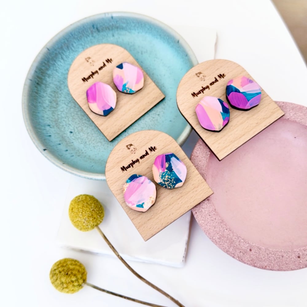 Image of 'Calypso' Painted Gem Studs