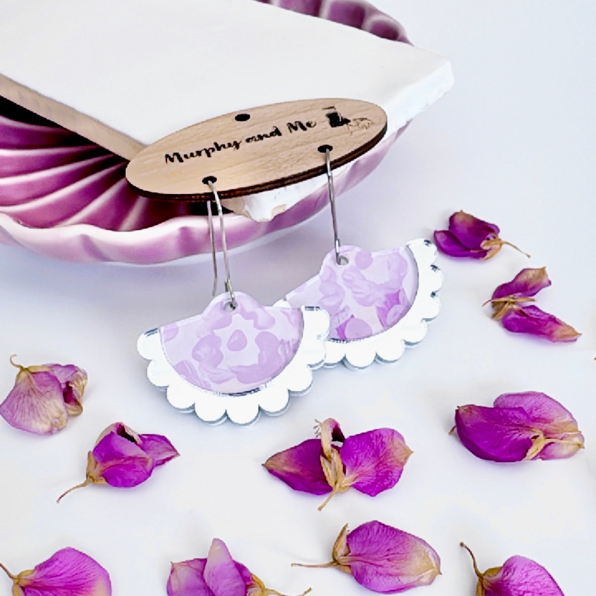 Image of SALE ~ 'Lilac Fields' Frill Drop Dangles