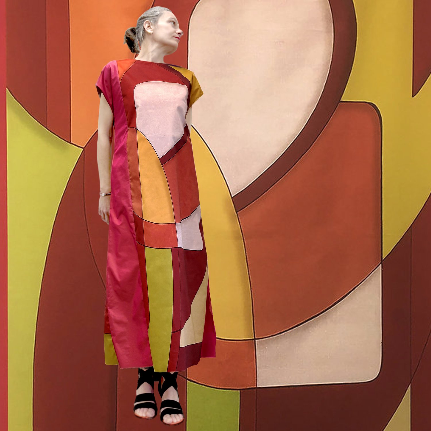 Image of LARGE ABSTRACT PAINTING DRESS