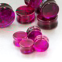 Image 2 of Pink Smoke Plugs - Epoxy Resin - Round - 6mm - 50mm - Pink with Black Smoke - Custom Plugs for Stret