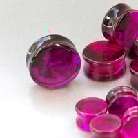 Image 3 of Pink Smoke Plugs - Epoxy Resin - Round - 6mm - 50mm - Pink with Black Smoke - Custom Plugs for Stret
