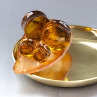 Image 2 of Smoke Plugs - Epoxy Resin - Round - 6mm - 50mm - Amber and Coffee - Custom Plugs for Stretched Ears 