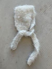 Mohair white head scarf bonette 