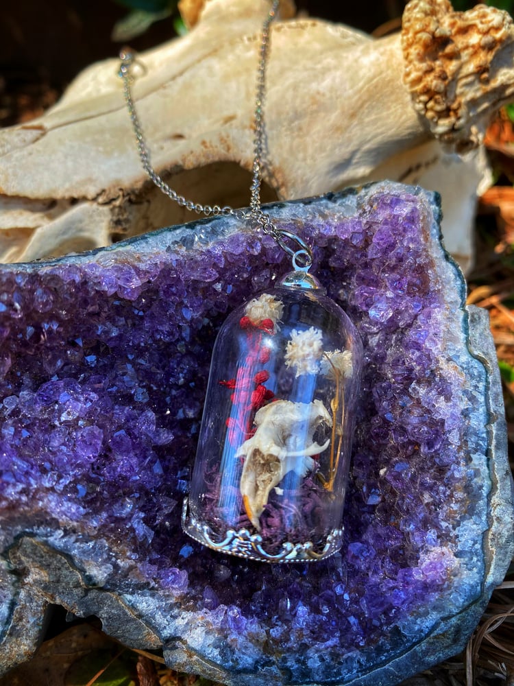 Image of Terrarium Necklace ~ Purple Moss 