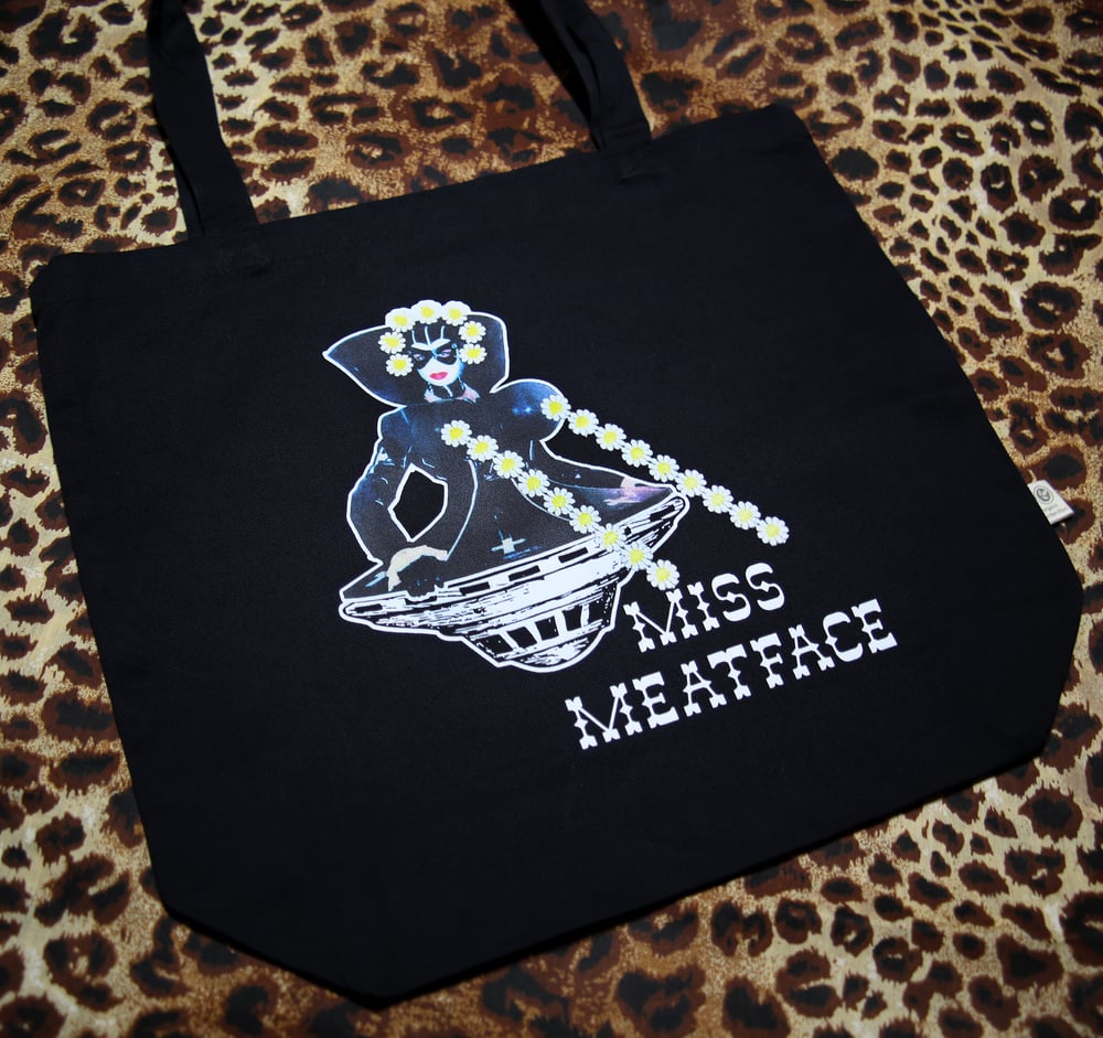 New! Miss Meatface Flower Power Organic Cotton Tote Bag