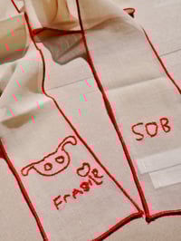 Image 4 of Fragile Rabbit embroidered hair ribbon