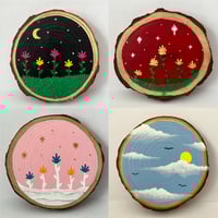 Image 1 of Floral and Sky Wood Slices
