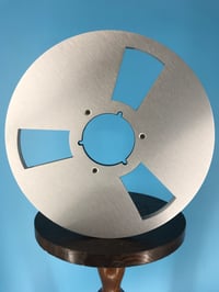 Image 1 of Burlington Recording 1/4" x 12.5" Heavy Duty SILVER NAB Metal Reel in a White Hinged Box
