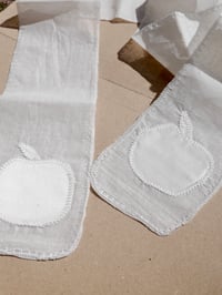Image 3 of Apple applique cotton organdy hair ribbon