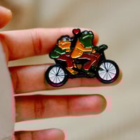 Image 2 of Frog and Toad Together Enamel Pin