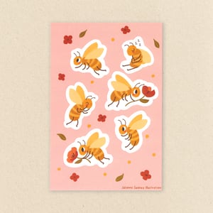 Image of Cute Bees Sticker Sheet
